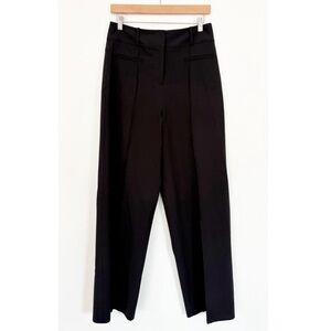 Diane von Furstenberg || DVF Seamed Front Trousers Slacks Pintucked Black 6